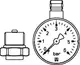 TECE Manometer mit Skala von 0 bis 6 bar und einem Montageventil, zur Drucküberwachung in Heizungs- und Sanitärinstallationen.